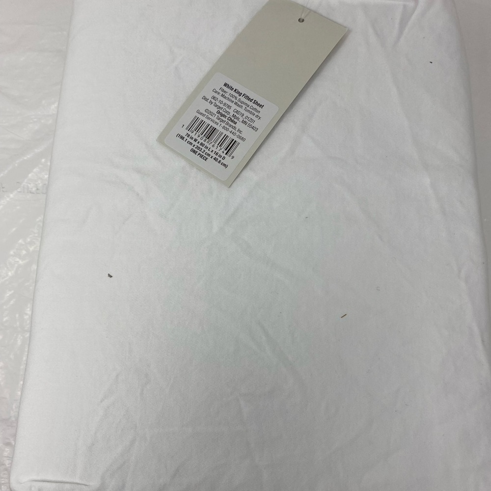 King 500 Thread Count Washed Supima Sateen Fitted Sheet White - Casaluna™